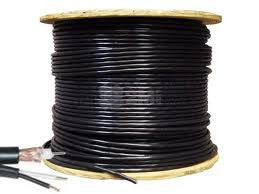 RG59-500FT-B RG59 SIAMESE SOLID COAXIAL CABLE + 18/2 (18AWG 2C) POWER, BLACK, 500 FT, SPOOL
